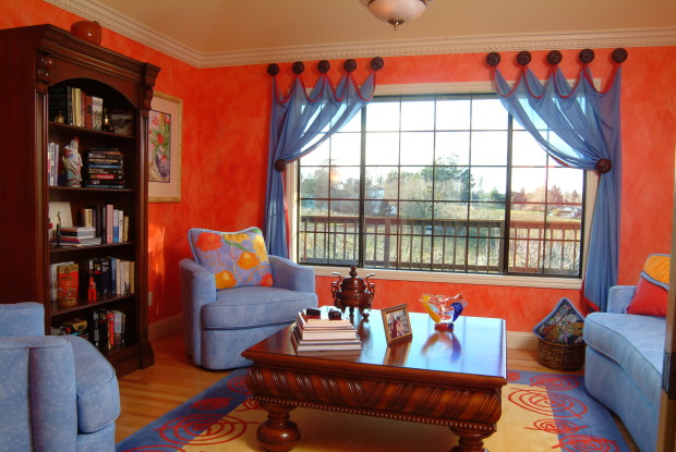 Colorful Transitional Library den